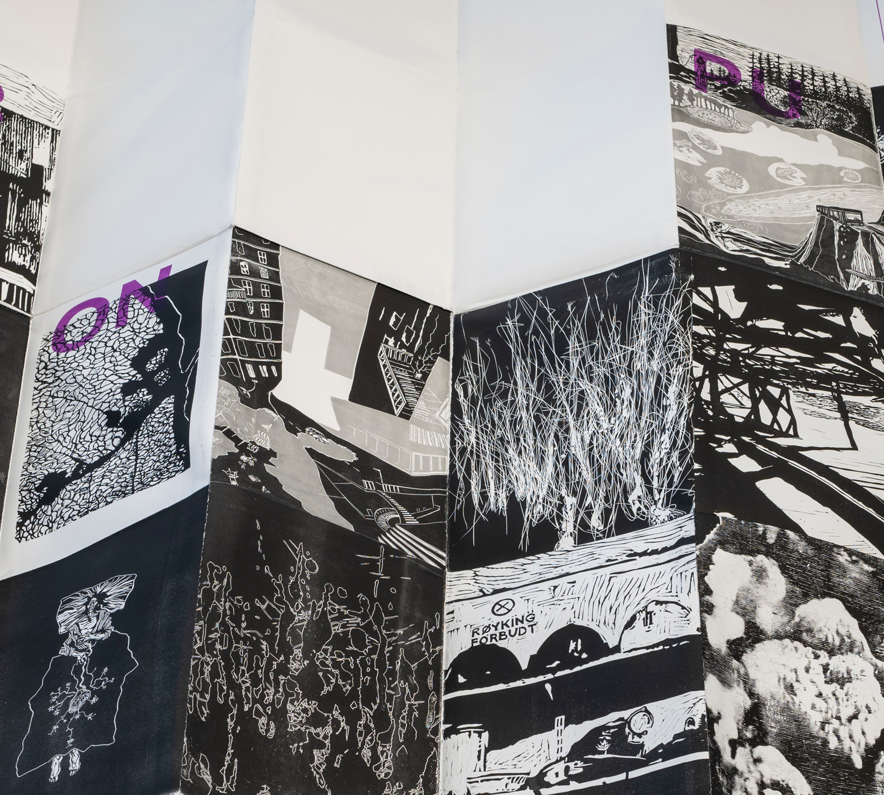 Måla motiv med sirklar i blått og rosa